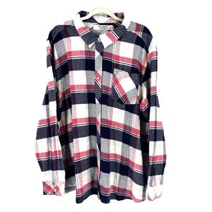 NEW Idyllwind Western Pearl Snap Flannel Shirt Women's XXL Blue Landman Cowgirl